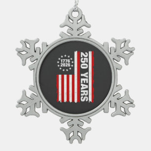 Ornement Flocon De Neige Vintage USA Semiquincentenaire 250e Anniversaire