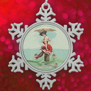 Ornement Flocon De Neige Vintage Victorian Bathing Beauty