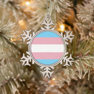 Ornement Flocon De Neige Visibilité du drapeau de fierté transgenre de Slip