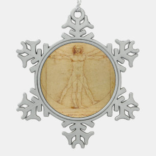 Ornement Flocon De Neige Vitruvian Man by Leonardo Da Vinci