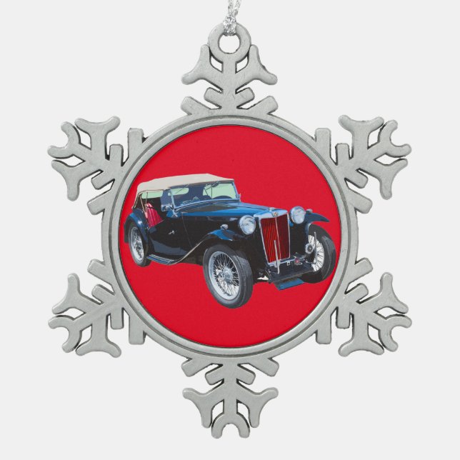 Ornement Flocon De Neige Voiture D'Antique Black Mg Tc (Devant)