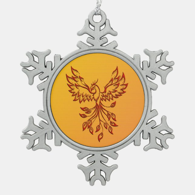 Ornement Flocon De Neige Vol d'un Phoenix (Devant)