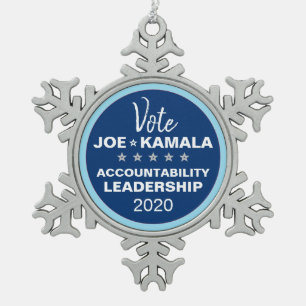 Ornement Flocon De Neige Vote Joe Biden Kamala Harris Modèle 2024
