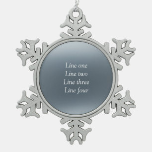 Ornement Flocon De Neige Votre message ici fond métallisé gris bleu te
