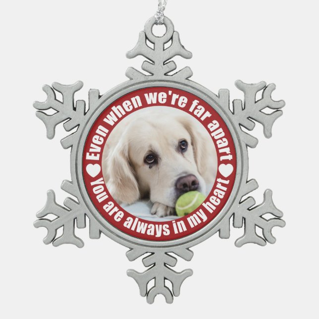 Ornement Flocon De Neige VOTRE PHOTO Far Apart Love (Devant)