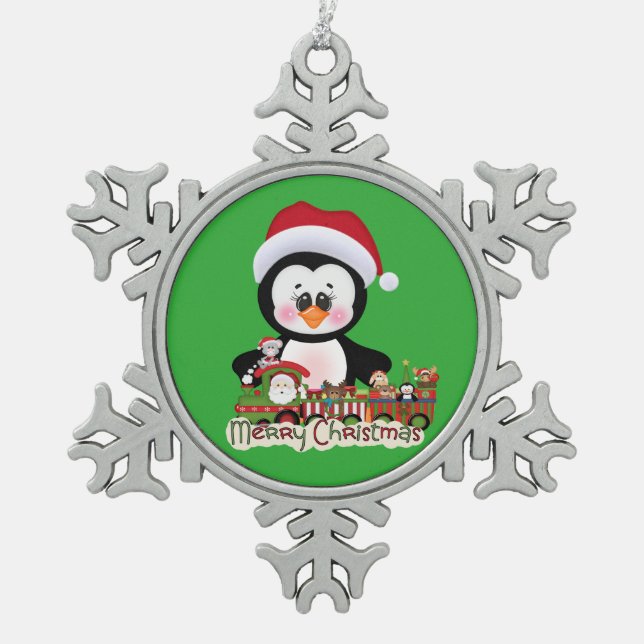Ornement Flocon De Neige Votre pingouin fait sur commande d'ornement de (Devant)