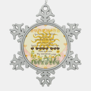 Ornement Flocon De Neige Vous êtes mes coeurs de soleil