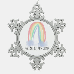 Ornement Flocon De Neige Vous êtes mon eau de soleil aquarelle arc-en-ciel