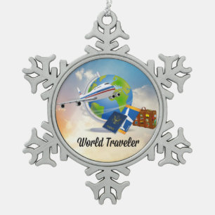 Ornement Flocon De Neige Voyageur du monde--Emballé et préparez pour aller,