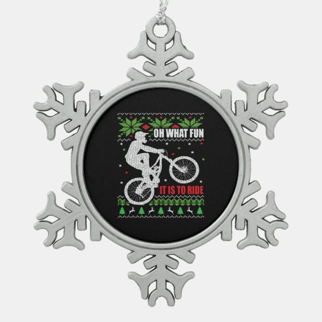 Ornement Flocon De Neige VTT Noël laid (Devant)
