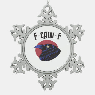 Ornement Flocon De Neige Vue graphique essentielle vintage F Caw F