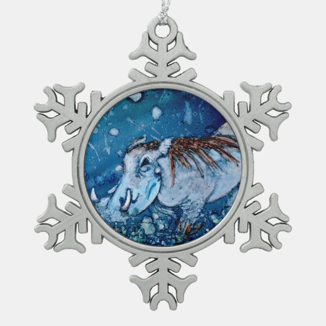 Ornement Flocon De Neige Warthog bleu (Devant)