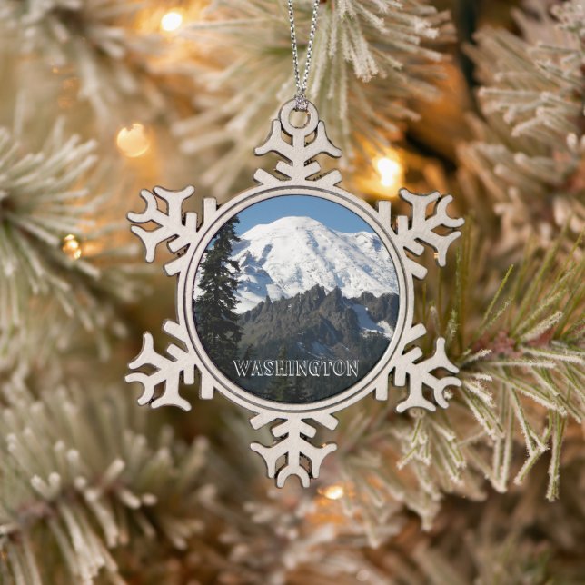 Ornement Flocon De Neige Washington State Mount Rainier (Arbre)