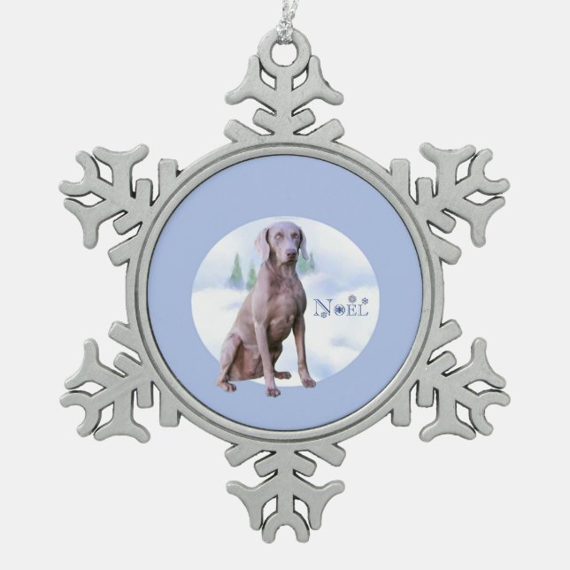 Ornement Flocon De Neige Weimaraner Noel Porte - clé (Devant)