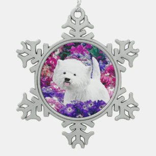Ornement Flocon De Neige West Highland White Terrier Peinture Chien Art