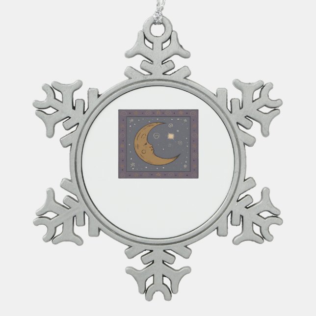 Ornement Flocon De Neige Whimsigoth Moon Classic (Devant)