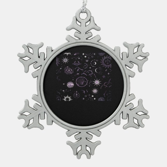 Ornement Flocon De Neige Whimsigoth Sun Moon Witchy Classic (Devant)