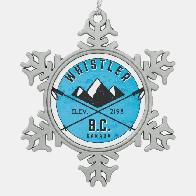 Ornement Flocon De Neige Whistler Colombie-Britannique Canada Ski (Devant)