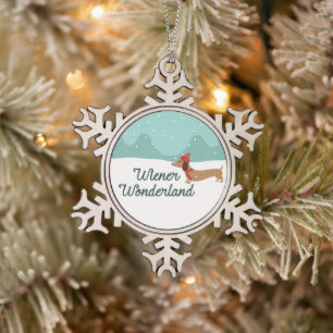 Ornement Flocon De Neige Wiener Wonderland Doxie Christmas Tree Orament