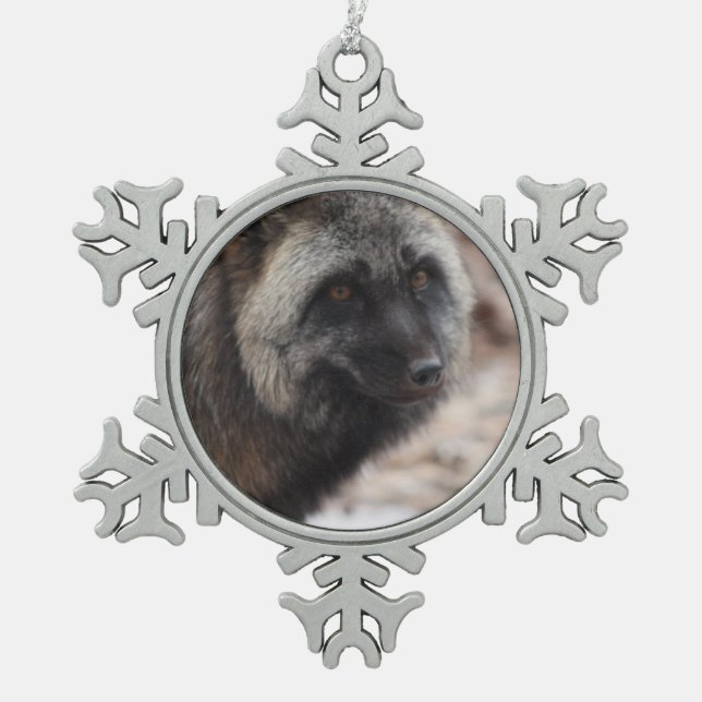 Ornement Flocon De Neige Wild Paws Midnight Snowflake Framed Ornament (Devant)