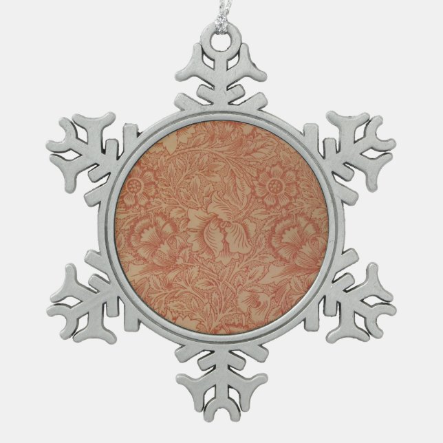 Ornement Flocon De Neige William Morris Fleur de pavot rose Floral (Devant)
