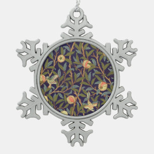 Ornement Flocon De Neige William Morris Oiseau Et Grenade Art Vintage
