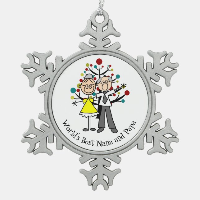 Ornement Flocon De Neige World Best Nana et Papa Snowflake Orament (Devant)