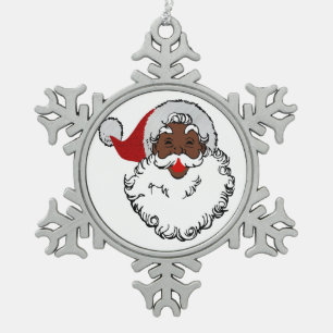 Ornement Flocon De Neige xmas black santa claus
