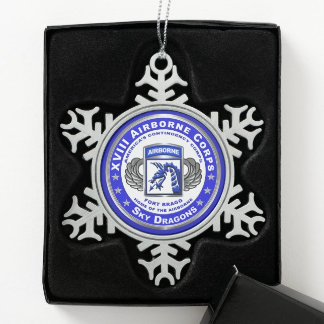 Ornement Flocon De Neige XVIIIe corps aéroporté (Boîte)