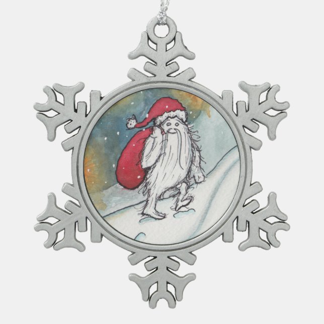 Ornement Flocon De Neige Yeti Père Noël (Devant)