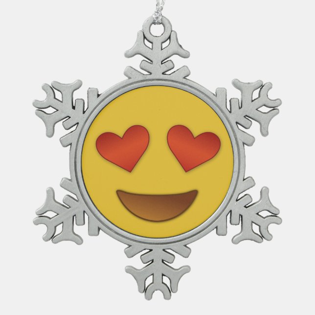 Ornement Flocon De Neige Yeux chaleureux mignons Emoji (Devant)