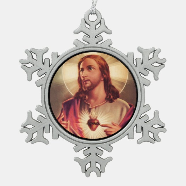 Ornement Flocon De Neige Yeux Sauveurs Élevés Vers Le Ciel (Devant)