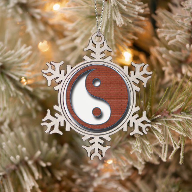 Ornement Flocon De Neige Yin Yang par Shirley Taylor (Arbre)