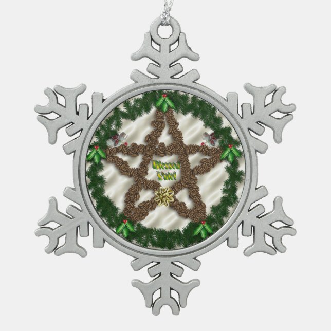 Ornement Flocon De Neige Yuletide Pentacle (Devant)