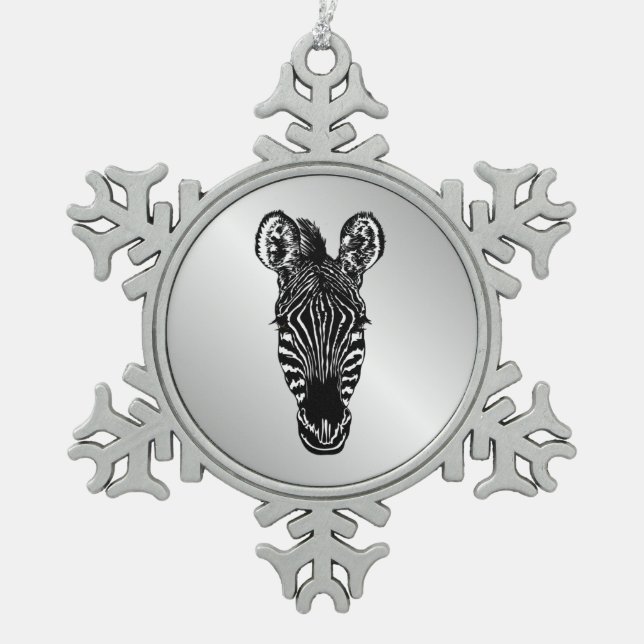 Ornement Flocon De Neige Zebra Head (Devant)