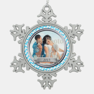 Ornement Flocon De Neige Zig Zag Motif Photo Keepsaké