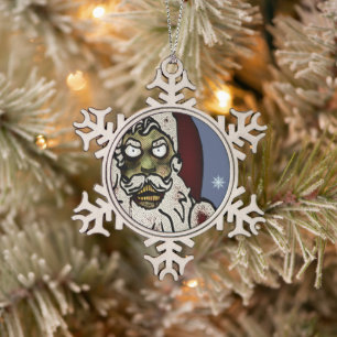 Ornement Flocon De Neige Zombie Père Noël