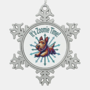 Ornement Flocon De Neige Zoomie Time Brown Scotty