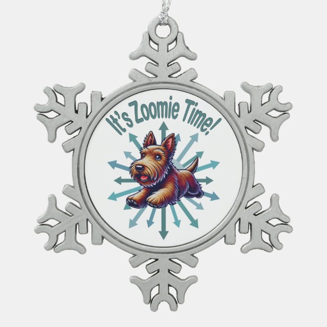 Ornement Flocon De Neige Zoomie Time Brown Scotty (Devant)
