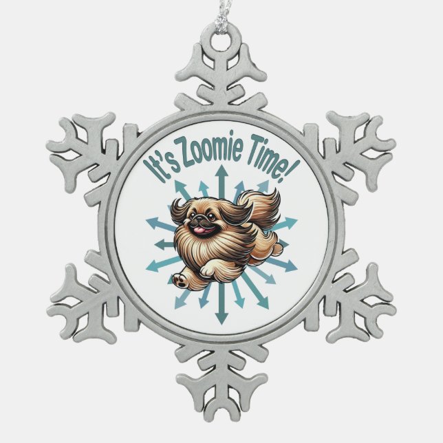 Ornement Flocon De Neige Zoomie Time Pekingese (Devant)
