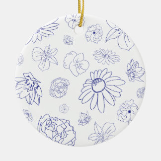 Ornement floral bleu