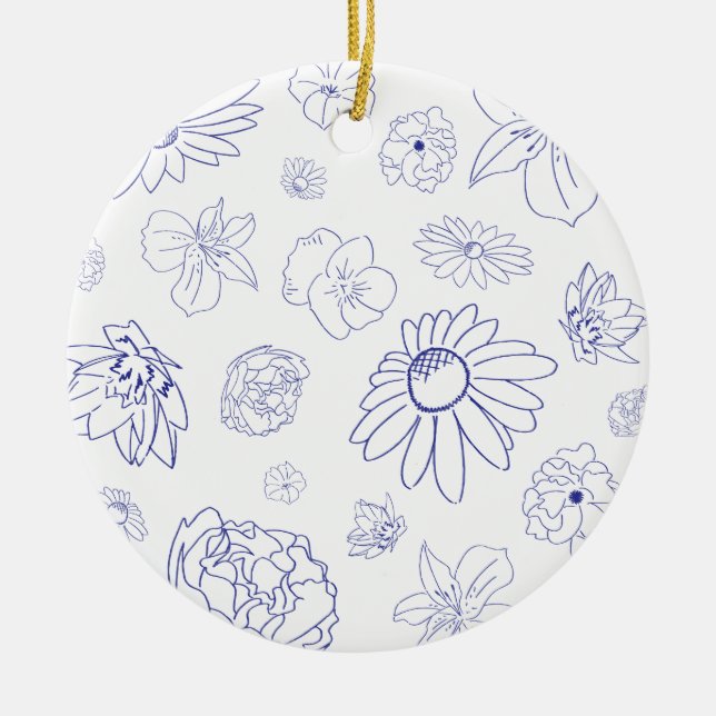 Ornement floral bleu (Devant)