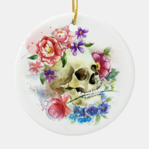 Ornement floral de Skull Dia de los Muertos