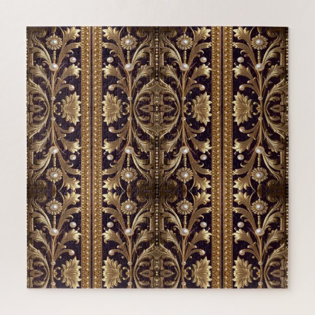 Ornement Floral Doré Puzzle (Vertical)