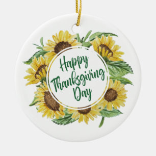 Ornement floral du bon thanksgiving   de tournesol