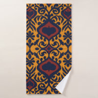 Ornement folklorique géométrique Ikat. Damas orien