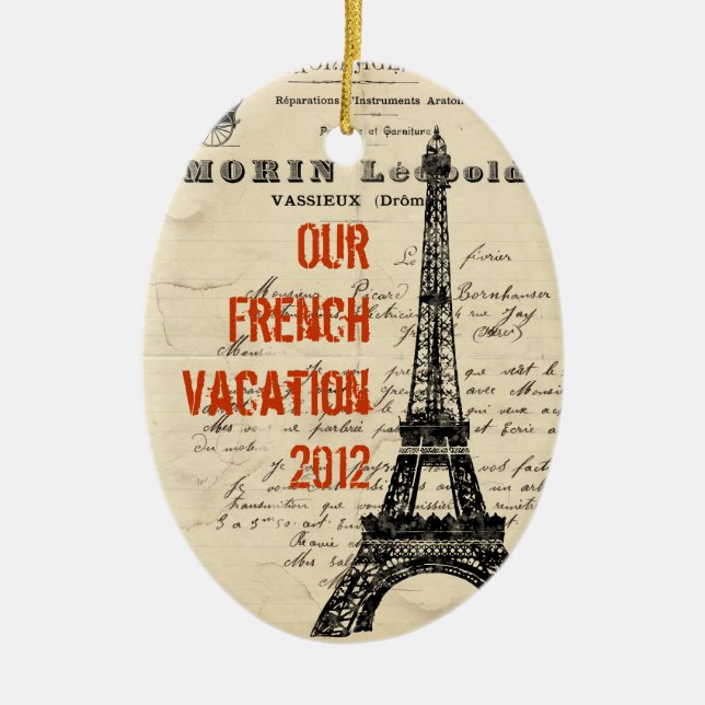 Ornement français vintage de Tour Eiffel (Devant)
