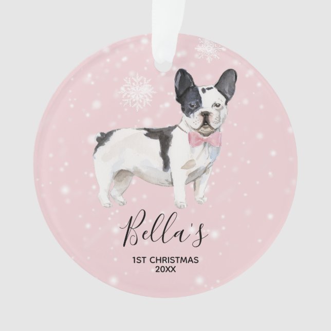 Ornement Frenchie de Noël de vacances de (devant)