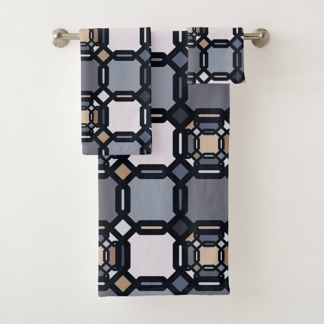 Ornement géométrique multicolore dans des tons mue (En situation)