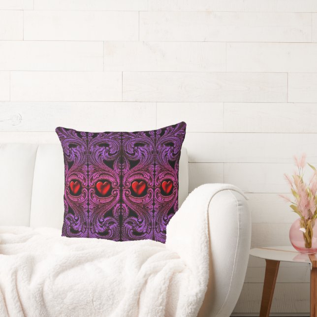 Ornement Goth Violet Avec Oreiller Coeur (Canapé)